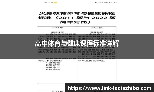 高中体育与健康课程标准详解